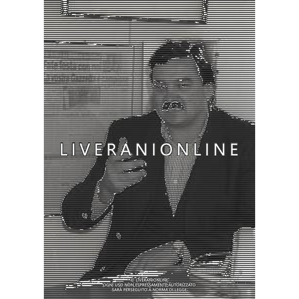 1994 MILANO REDAZIONE DELLA GAZZETTA DELLO SPORT INCONTRO CON JULIO VELASCO ARRIGO SACCHI E RATKO RUDIC NELLA FOTO RATKO RUDIC AG ALDO LIVERANI SAS