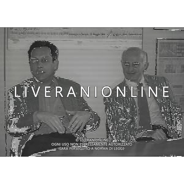 1994 MILANO REDAZIONE DELLA GAZZETTA DELLO SPORT INCONTRO CON JULIO VELASCO ARRIGO SACCHI E RATKO RUDIC NELLA FOTO JULIO VELASCO ARRIGO SACCHI AG ALDO LIVERANI SAS