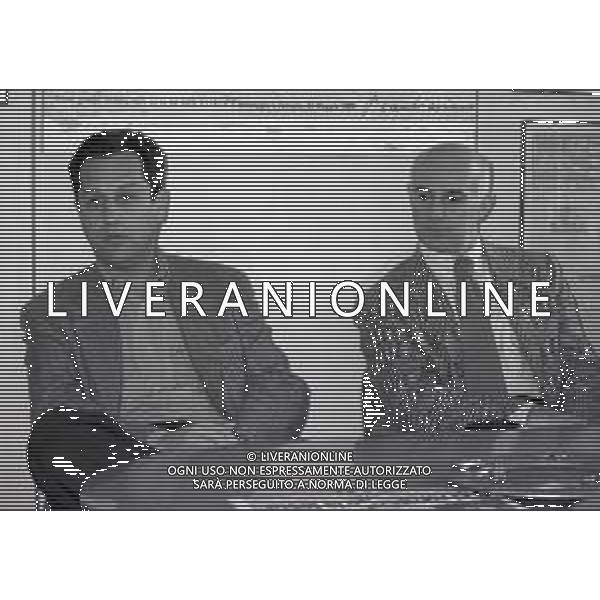 1994 MILANO REDAZIONE DELLA GAZZETTA DELLO SPORT INCONTRO CON JULIO VELASCO ARRIGO SACCHI E RATKO RUDIC NELLA FOTO JULIO VELASCO ARRIGO SACCHI AG ALDO LIVERANI SAS