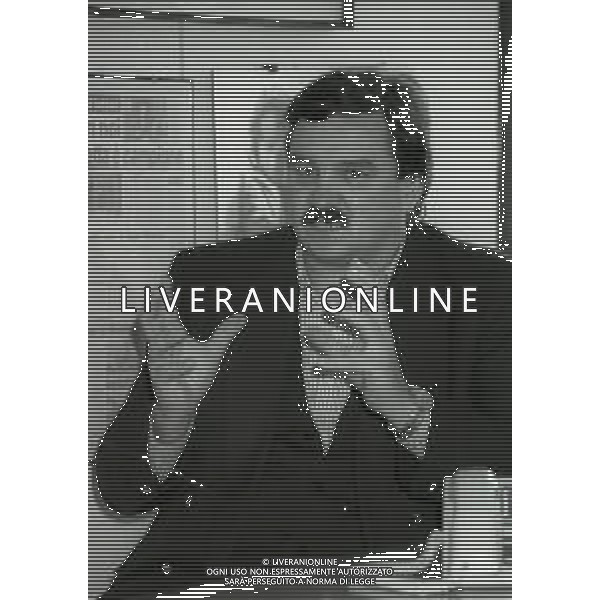 1994 MILANO REDAZIONE DELLA GAZZETTA DELLO SPORT INCONTRO CON JULIO VELASCO ARRIGO SACCHI E RATKO RUDIC NELLA FOTO RATKO RUDIC AG ALDO LIVERANI SAS