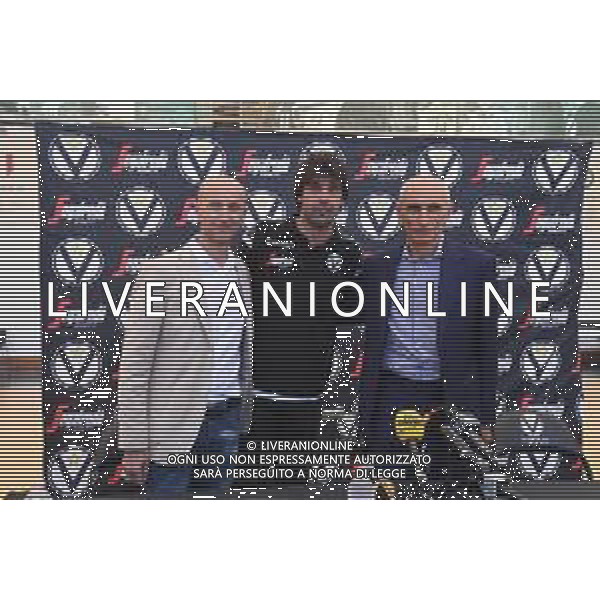 Presentazione di Milos TEODOSIC, nuovo acquisto della Virtus Basket Bologna 17.07.2019 nella foto con Luca Baraldi, Amministratore Delegato, e Paolo Ronci ©OPTIMAFOTO / AGENZIA ALDO LIVERANI SAS