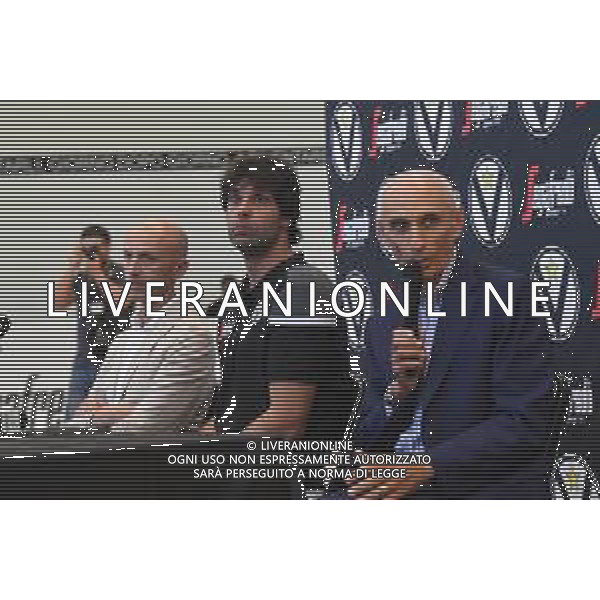 Presentazione di Milos TEODOSIC, nuovo acquisto della Virtus Basket Bologna 17.07.2019 nella foto con Luca Baraldi, Amministratore Delegato, e Paolo Ronci ©OPTIMAFOTO / AGENZIA ALDO LIVERANI SAS