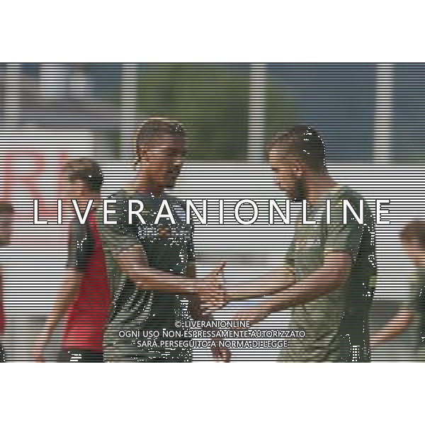 Esultanza di Florian Aye’ . Amichevole Brescia Calcio vs rappresentativa Vallecamonica . Darfo 17 luglio 2019.ph Fotolive Venezia\Zurru / AGENZIA ALDO LIVERANI SAS