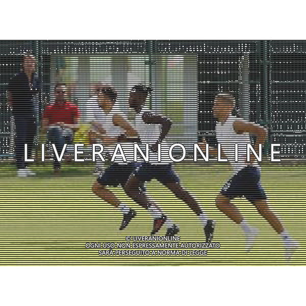 IMOLA 18 07 2019 IMOLESE CALCIO SERIE C PRIMO ALLENAMENTO NELLA FOTO INCENTRO EMANUEL LATTE LATH SOTTO LO SGUARDO DI LORENZO SPAGNOLI PRESIDENTE E MARCO MONTANARI DIRETTORE GENERALE © SANNA / AGENZIA ALDO LIVERANI SAS