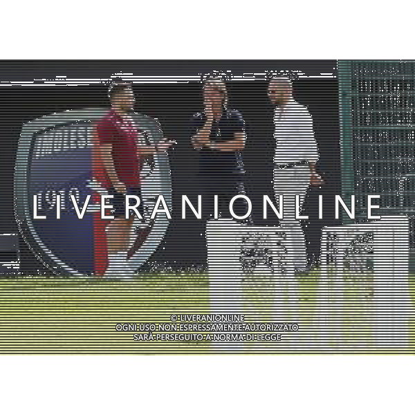 IMOLA 18 07 2019 IMOLESE CALCIO SERIE C PRIMO ALLENAMENTO NELLA FOTO DA SINISTRA ALLENATORE FEDERICO COPPITELLI PRESIDENTE LORENZO SPAGNOLI E DIRETTORE SPORTIVO FILIPPO GHINASSI © SANNA / AGENZIA ALDO LIVERANI SAS
