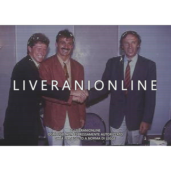 RETROSPETTIVA STEFAN REUTER CALCIATORE NELLA FOTO STEFAN REUTER CON JURGEN KOHLER E FRANCESCO MORINI ALLA PRESENTAZIONE NEL 1991 ALLA JUVENTUS AG ALDO LIVERANI SAS