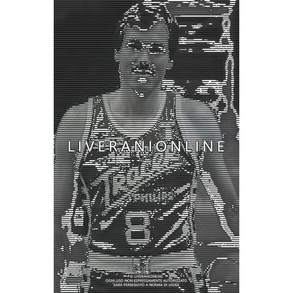 RETROSPETTIVA MIKE D\'ANTONI BASKET 1985-1986 NELLA FOTO MIKE D\'ANTONI CON LA MAGLIA DELLA TRACER MILANO AG ALDO LIVERANI SAS 