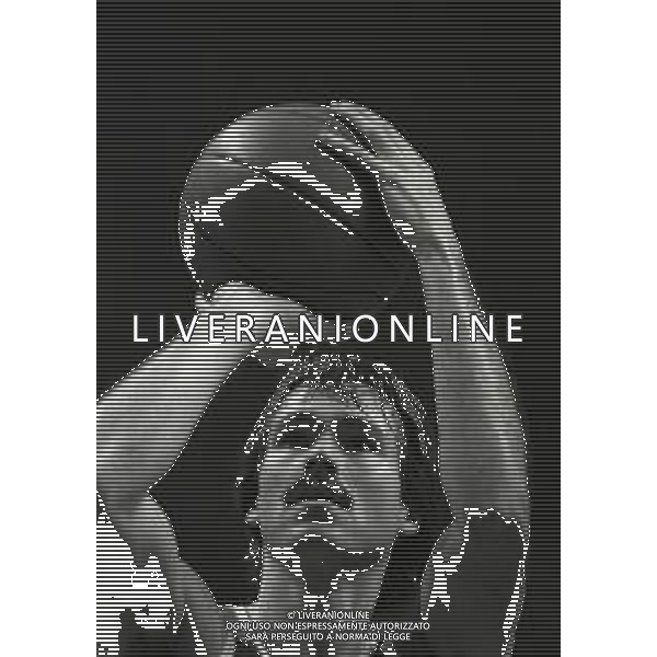 RETROSPETTIVA MIKE D\'ANTONI BASKET 1984-1985 NELLA FOTO MIKE D\'ANTONI CON LA MAGLIA DELLA SIMAC MILANO AG ALDO LIVERANI SAS