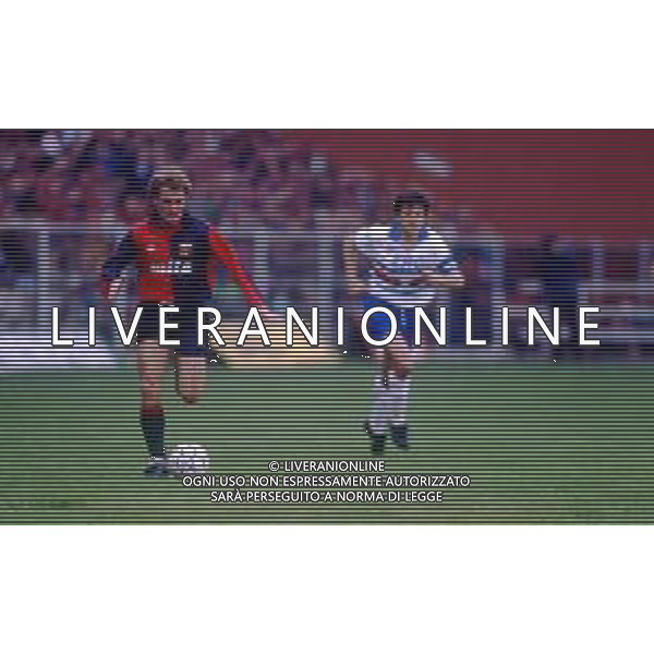 RETROSPETTIVA GENNARO ROUTOLO CALCIATORE NELLA FOTO RUOTOLO GENNARO CON LA MAGLIA DEL GENOA CALCIO AG ALDO LIVERANI SAS