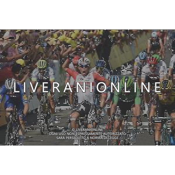 23-07-2019 Tour De France; Tappa 16 Nimes - Nimes; 2019, Lotto - Soudal; 2019, Deceunick - Quickstep; 2019, Jumbo - Visma; 2019, Bora - Hansgrohe; Ewan, Caleb; Viviani, Elia; Groenewegen, Dylan; Sagan, Peter; Nimes; ©SIROTTI / AGENZIA ALDO LIVERANI SAS