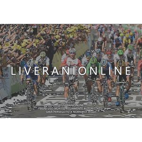23-07-2019 Tour De France; Tappa 16 Nimes - Nimes; 2019, Lotto - Soudal; 2019, Deceunick - Quickstep; 2019, Jumbo - Visma; 2019, Bora - Hansgrohe; 2019, Total - Direct Energie; Ewan, Caleb; Viviani, Elia; Groenewegen, Dylan; Sagan, Peter; Bonifazio, Niccolo; Nimes; ©SIROTTI / AGENZIA ALDO LIVERANI SAS