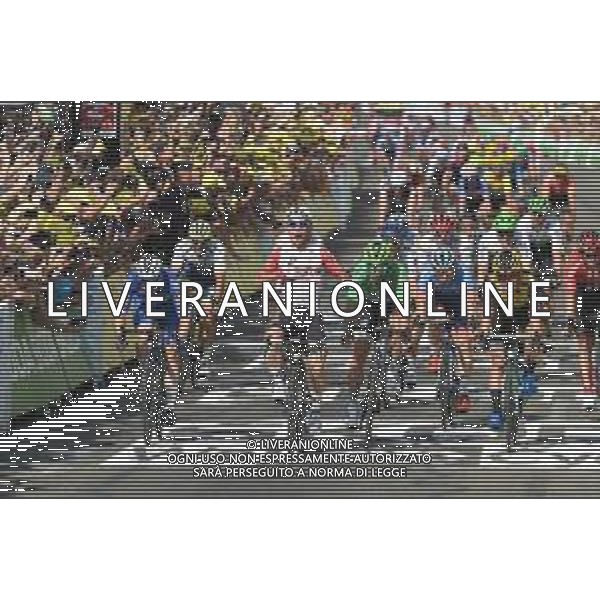 23-07-2019 Tour De France; Tappa 16 Nimes - Nimes; 2019, Lotto - Soudal; 2019, Deceunick - Quickstep; 2019, Jumbo - Visma; 2019, Bora - Hansgrohe; 2019, Total - Direct Energie; Ewan, Caleb; Viviani, Elia; Groenewegen, Dylan; Sagan, Peter; Bonifazio, Niccolo; Nimes; ©SIROTTI / AGENZIA ALDO LIVERANI SAS