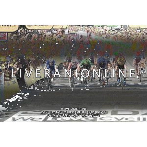 23-07-2019 Tour De France; Tappa 16 Nimes - Nimes; 2019, Lotto - Soudal; 2019, Deceunick - Quickstep; 2019, Jumbo - Visma; 2019, Bora - Hansgrohe; 2019, Total - Direct Energie; Ewan, Caleb; Viviani, Elia; Groenewegen, Dylan; Sagan, Peter; Bonifazio, Niccolo; Nimes; ©SIROTTI / AGENZIA ALDO LIVERANI SAS
