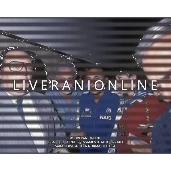 CORRADO FERLAINO, dirigente sportivo, ex proprietario del Napoli Calcio - RETROSPETTIVA nella foto CORRADO FERLAINO con Luciano De Crescenzo, Marisa Laurito e Luigi Necco ©ARCHIVIO / AGENZIA ALDO LIVERANI SAS