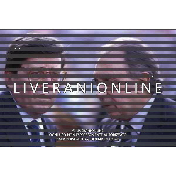 CORRADO FERLAINO, dirigente sportivo, ex proprietario del Napoli Calcio - RETROSPETTIVA nella foto CORRADO FERLAINO nel 1989 con l\'Onorevole Vincenzo Scotti ©ARCHIVIO / AGENZIA ALDO LIVERANI SAS