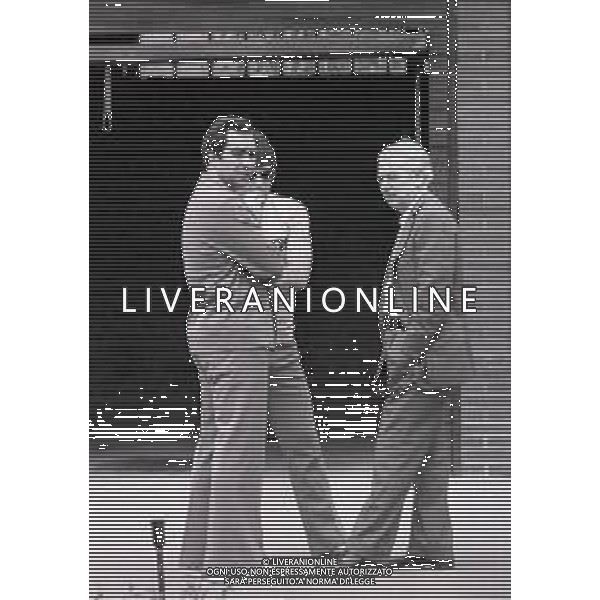 RETROSPETTIVA ARTEMIO FRANCHI DIRIGENTE SPORTIVO NELLA FOTO ARTEMIO FRANCHI AI CAMPIONATI DEL MONDO DI CALCIO IN GERMANIA NELL \'ANNO 1974 CON FRANCO CARRARO AG ALDO LIVERANI SAS