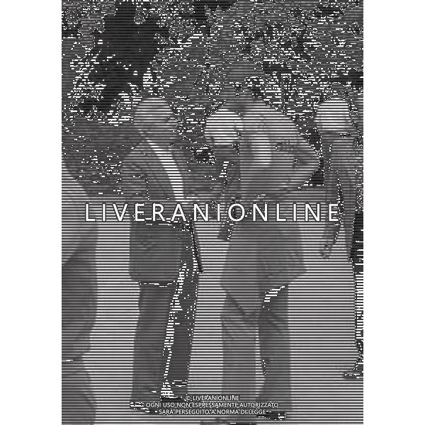 RETROSPETTIVA ARTEMIO FRANCHI DIRIGENTE SPORTIVO NELLA FOTO ARTEMIO FRANCHI AI CAMPIONATI DEL MONDO DI CALCIO IN GERMANIA NELL \'ANNO 1974 CON GIACINTO FACCHETTI AG ALDO LIVERANI SAS