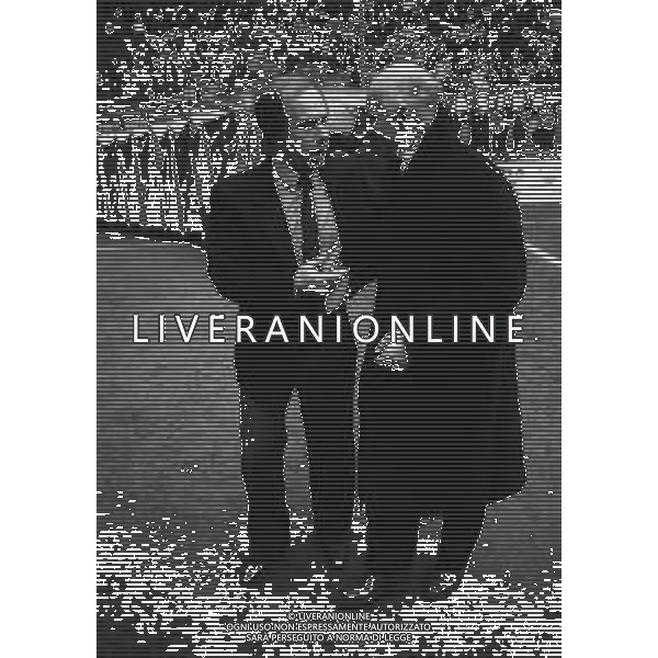 RETROSPETTIVA FRANCO SCOGLIO ALLENATORE GENOA CALCIO 1989-1990 NELLA FOTO FRANCO SCOGLIO CON ARRIGO SACCHI AG ALDO LIVERANI SAS