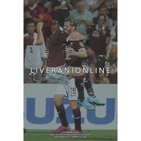 Alessandria 25.07.2019 Stadio Moccagatta Torino vs Debrecen secondo turno qualificazioni Europa League 2019/2020 ©Viganti/Agenzia Aldo Liverani nella foto esultanza Torino dopo il gol del 2 a 0 di Cristian Ansaldi con andrea belotti / AGENZIA ALDO LIVERANI SAS