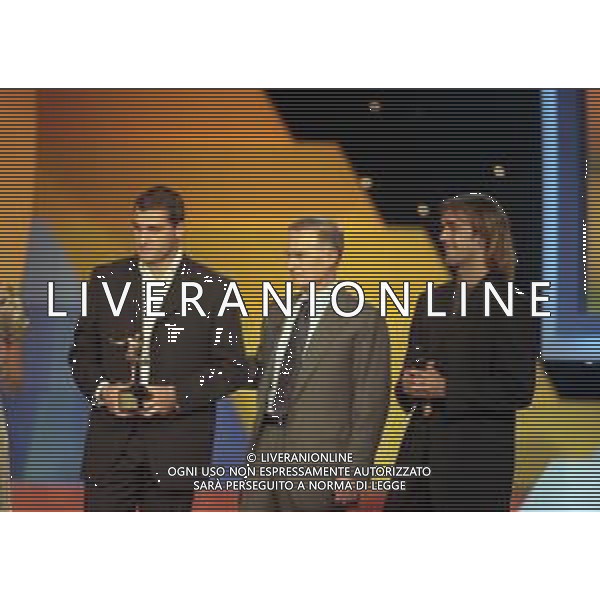 04-10-1999 MILANO PREMIAZIONE OSCAR DEL CALCIO NELLA FOTO CHRISTIAN VIERI-SERGIO CAMPANA E GABRIEL BATISTUTA AG ALDO LIVERANI SAS