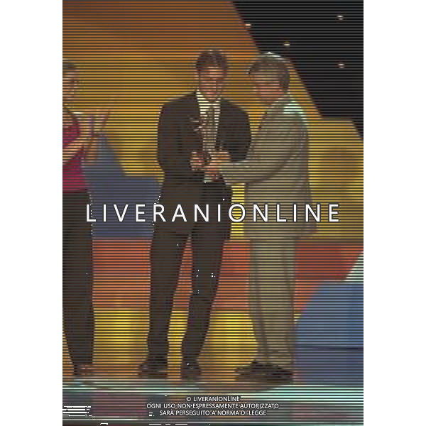 04-10-1999 MILANO PREMIAZIONE OSCAR DEL CALCIO NELLA FOTO FRANCESCO TOTTI E GIANNI RIVERA AG ALDO LIVERANI SAS
