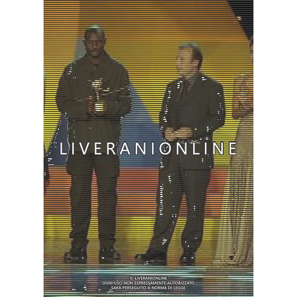 04-10-1999 MILANO PREMIAZIONE OSCAR DEL CALCIO NELLA FOTO GEORGE WEAH E ALBERTO ZACCHERONI AG ALDO LIVERANI SAS