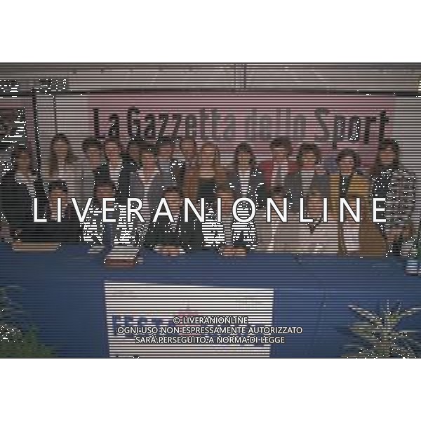 04-10-1996 MILANO FESTA DELLA NEVE ORGANIZZATA DALLA GAZZETTA DELLO SPORT NELLA FOTO CONFERENZA STAMPA LA FESTA DELLA NEVE AG ALDO LIVERANI SAS