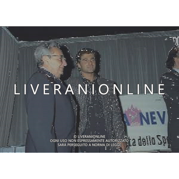 04-10-1996 MILANO FESTA DELLA NEVE ORGANIZZATA DALLA GAZZETTA DELLO SPORT NELLA FOTO CANDIDO CANNAVO\' CON ALBERTO TOMBA AG ALDO LIVERANI SAS