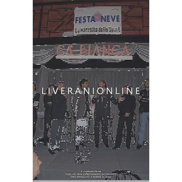 04-10-1996 MILANO FESTA DELLA NEVE ORGANIZZATA DALLA GAZZETTA DELLO SPORT NELLA FOTO CANDIDO CANNAVO\'-GIANNI MERLO-ALBERTO TOMBA E DEBORAH COMPAGNONI AG ALDO LIVERANI SAS