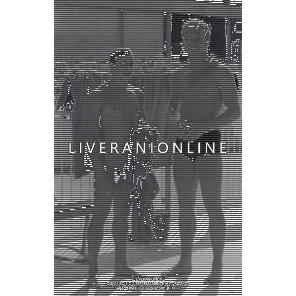 RETROSPETTIVA KLAUS DI BIASI NUOTATORE NELLA FOTO KLAUS DI BIASI A ROMA NELL\'ANNO 1969 CON GIORGIO CAGNOTTO AG ALDO LIVERANI SAS