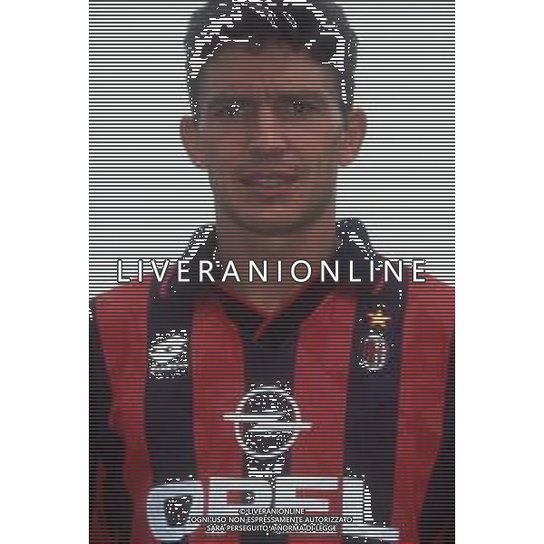RETROSPETTIVA STEFANO ERANIO CALCIATORE NELLA FOTO STEFANO ERANIO CON LA MAGLIA MILAN CALCIO AG ALDO LIVERANI SAS