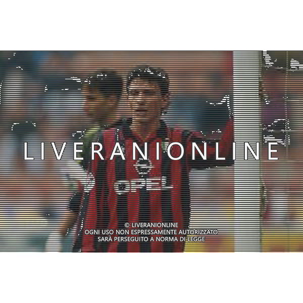 RETROSPETTIVA STEFANO ERANIO CALCIATORE NELLA FOTO STEFANO ERANIO CON LA MAGLIA MILAN CALCIO AG ALDO LIVERANI SAS