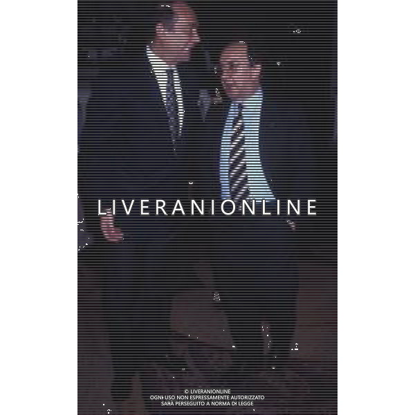 MILANO 1990-FESTA INTER PER LA VITTORIA DELLA COPPA UEFA NELLA FOTO ERNESTO PELLEGRINI CON CARLO TOGNOLI AG ALDO LIVERANI SAS