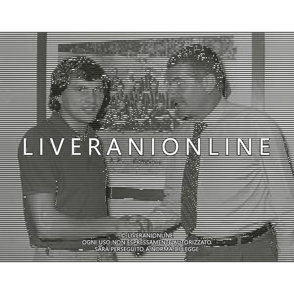 RETROSPETTIVA GIUSEPPE FARINA IMPRENDITORE E DIRIGENTE SPORTIVO NELLA FOTO GIUSEPPE FARINA PRESIDENTE MILAN CALCIO CON VINICIO VERZA AG ALDO LIVERANI SAS