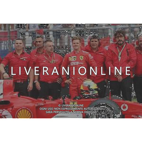 Mick Schumacher (GER) Ferrari Test Driver with the Ferrari F2004 driven by his father Michael Schumacher. 28.07.2019. Formula 1 World Championship, Rd 11, German Grand Prix, Hockenheim, Germany, Race Day. AG ALDO LIVERANI SAS-ONLY ITALY
