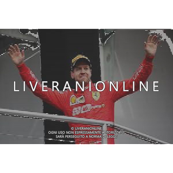Sebastian Vettel (GER) Ferrari celebrates his second position on the podium. 28.07.2019. Formula 1 World Championship, Rd 11, German Grand Prix, Hockenheim, Germany, Race Day. AG ALDO LIVERANI SAS-ONLY ITALY