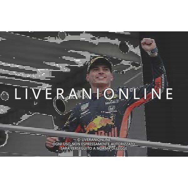 Race winner Max Verstappen (NLD) Red Bull Racing celebrates on the podium. 28.07.2019. Formula 1 World Championship, Rd 11, German Grand Prix, Hockenheim, Germany, Race Day. AG ALDO LIVERANI SAS-ONLY ITALY
