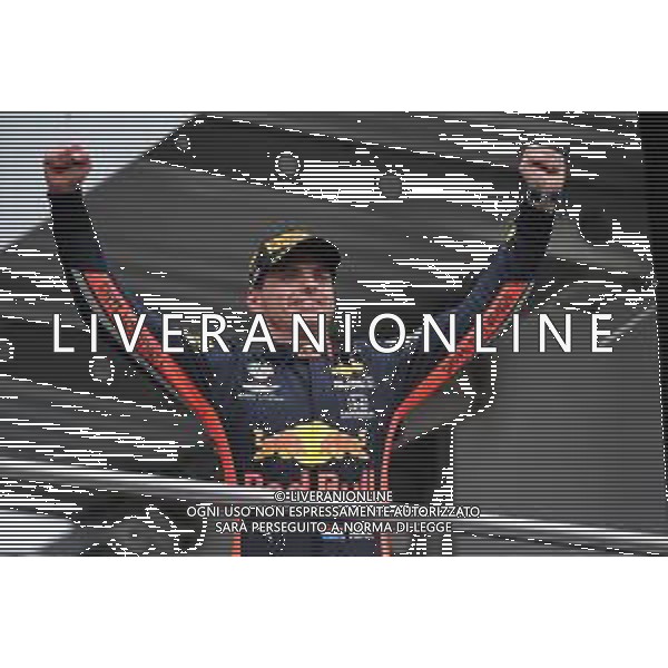 Race winner Max Verstappen (NLD) Red Bull Racing celebrates on the podium. 28.07.2019. Formula 1 World Championship, Rd 11, German Grand Prix, Hockenheim, Germany, Race Day. AG ALDO LIVERANI SAS-ONLY ITALY