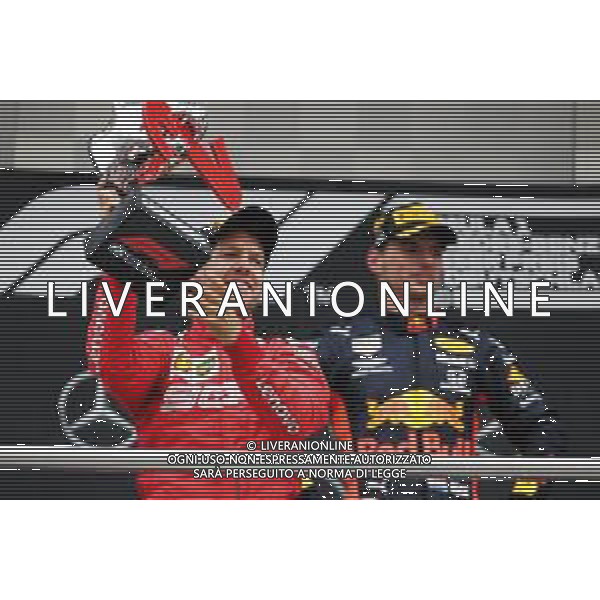 Sebastian Vettel (GER) Ferrari celebrates his second position on the podium. 28.07.2019. Formula 1 World Championship, Rd 11, German Grand Prix, Hockenheim, Germany, Race Day. AG ALDO LIVERANI SAS-ONLY ITALY
