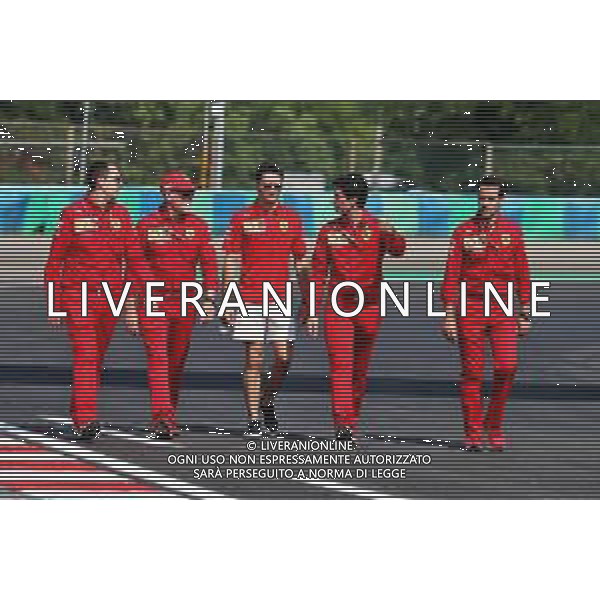 Charles Leclerc (MON) Ferrari walks the circuit with the team. 01.08.2019. Formula 1 World Championship, Rd 12, Hungarian Grand Prix, Budapest, Hungary, Preparation Day. AG ALDO LIVERANI SAS-ONLY ITALY
