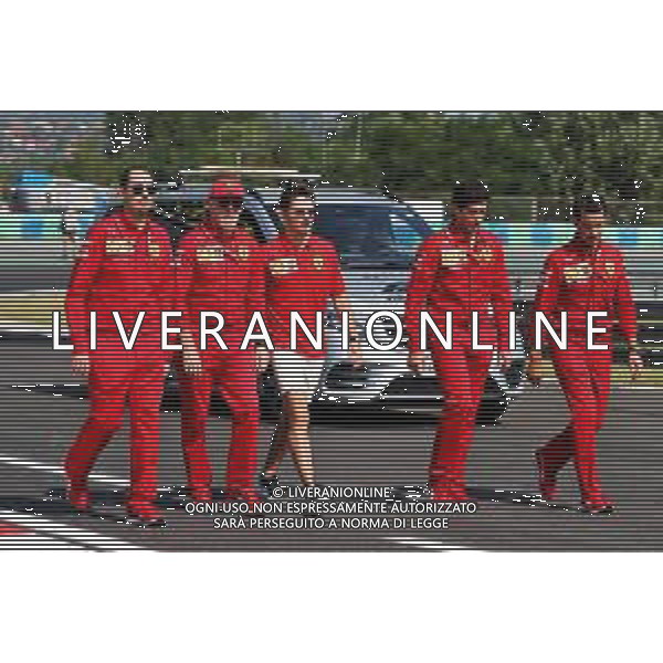 Charles Leclerc (MON) Ferrari walks the circuit with the team. 01.08.2019. Formula 1 World Championship, Rd 12, Hungarian Grand Prix, Budapest, Hungary, Preparation Day. AG ALDO LIVERANI SAS-ONLY ITALY