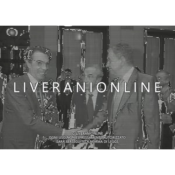 1994-1995 MILANO-BANCA POPOLARE ITALIANA ASSEMBLEA AZIONISTI INTER NELLA FOTO MASSIMO MORATTI-LANZA GIANSANDRO-GIUSEPPE PRISCO AG ALDO LIVERANI SAS