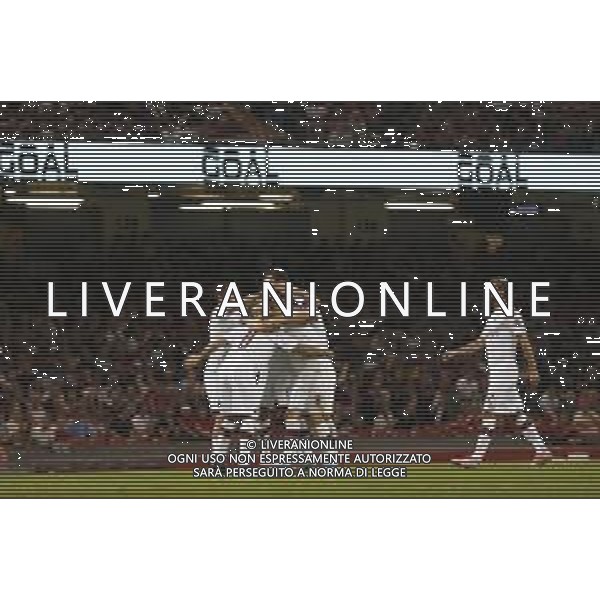 INTERNATIONAL CHAMPIONS CUP 2019 Manchester United - A.C. Milan 03/08/2019 nella foto: Esultanza milan dopo il goal di Suso - abbraccio ©Claudio Zamagni/Agenzia Aldo Liverani s.a.s. milan celebrates after scoring a goal during International Champions Cup 2019 between Manchester United and A.C.Milan at Principality Stadium on August 3 2019 photo credit by Claudio Zamagni/Aldo Liverani Photo Agency / AGENZIA ALDO LIVERANI SAS