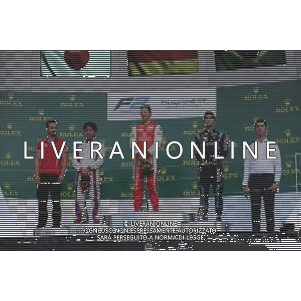 Race 2, 1st place Mick Schumacher (GER) PREMA Racing, 2nd place Nobuharu Matsushita (JAP) Carlin and 3rd place Sergio Sette Camara (BRA) DAMS 04.08.2019. FIA Formula 2 Championship, Rd 8, Budapest, Hungary, Sunday. / AGENZIA ALDO LIVERANI SAS - ITALY ONLY E DITORIAL USE ONLY