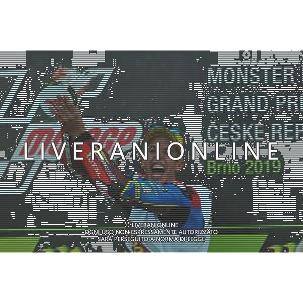 MOTOMONDIALE,PODIO, GP DELLA REPUBBLICA CECA, BRNO,MOTO2, 04-08-2019 NELLA FOTO:, ALEX MARQUEZ SUL PODIO ©IEMMI / AGENZIA ALDO LIVERANI SAS