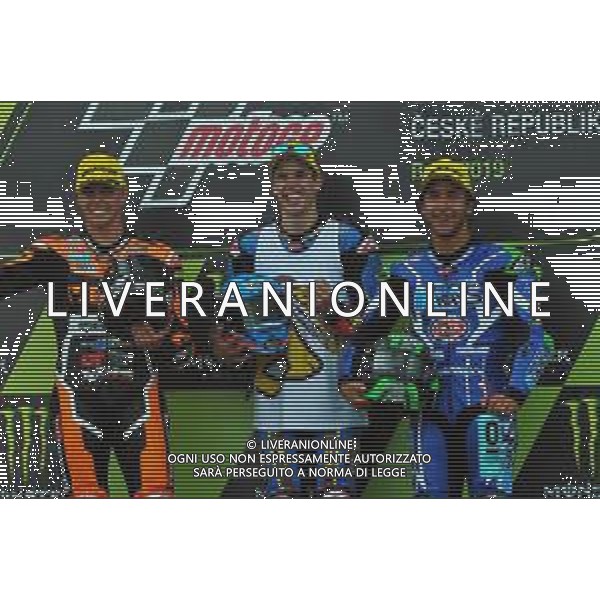 MOTOMONDIALE,PODIO, GP DELLA REPUBBLICA CECA, BRNO,MOTO2, 04-08-2019 NELLA FOTO:PODIO FABIO DI GIANNANTONIO - ALEX MARQUEZ - ENEA BASTIANINI ©IEMMI / AGENZIA ALDO LIVERANI SAS