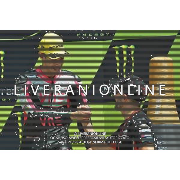 MOTOMONDIALE,PODIO, GP DELLA REPUBBLICA CECA, BRNO,MOTO3, 04-08-2019 NELLA FOTO: TONY ARBOLINO CON MAX BIAGGI SUL PODIO ©IEMMI / AGENZIA ALDO LIVERANI SAS