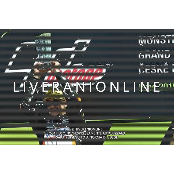 MOTOMONDIALE,PODIO, GP DELLA REPUBBLICA CECA, BRNO,MOTO3, 04-08-2019 NELLA FOTO: ARON CANET SUL PODIO ©IEMMI / AGENZIA ALDO LIVERANI SAS