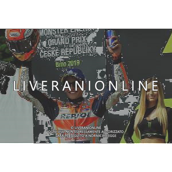 MOTOMONDIALE,PODIO, GP DELLA REPUBBLICA CECA, BRNO,MOTOGP, 04-08-2019 NELLA FOTO: MARC MARQUEZ SUL PODIO ©IEMMI / AGENZIA ALDO LIVERANI SAS