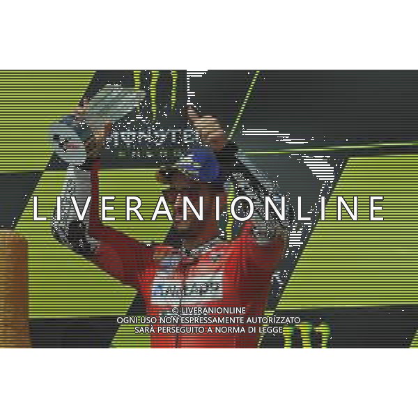 MOTOMONDIALE,PODIO, GP DELLA REPUBBLICA CECA, BRNO,MOTOGP, 04-08-2019 NELLA FOTO: ANDREA DOVIZIOSO SUL PODIO ©IEMMI / AGENZIA ALDO LIVERANI SAS
